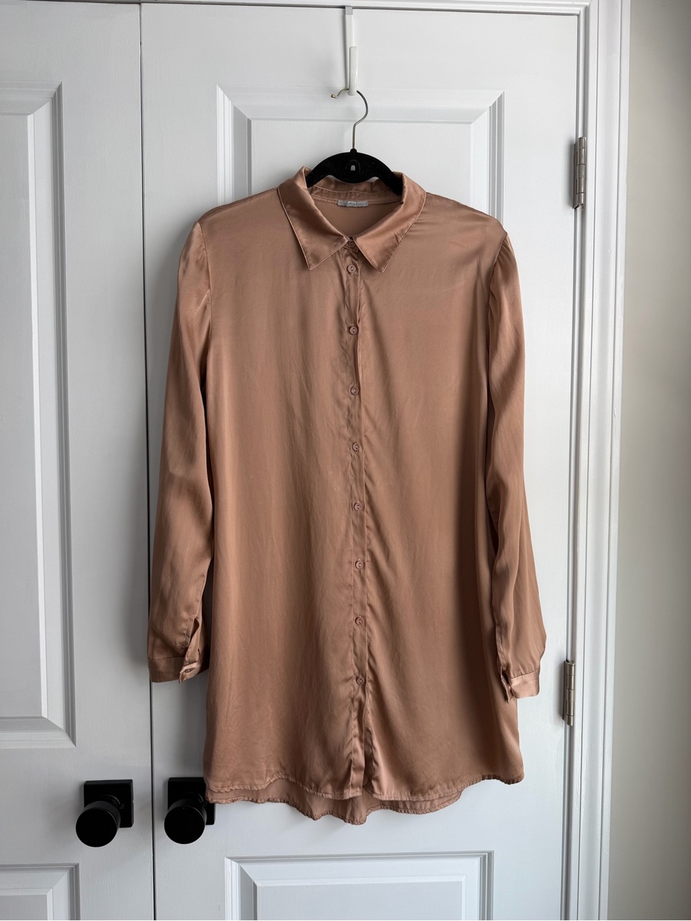 Intimissimi Women’s Long Sleeve Silk Blouse Satin Pink Size Large
